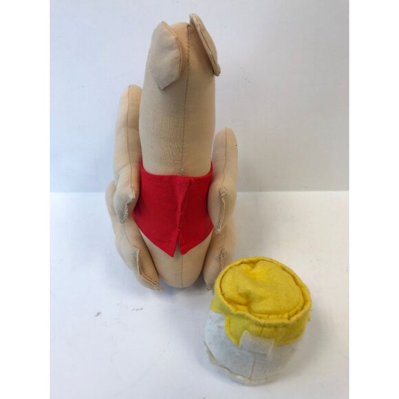 Vintage Handmade Winnie The Pooh Bear With Hunny Jar 1970's Fully Jointed - Picture 8 of 10